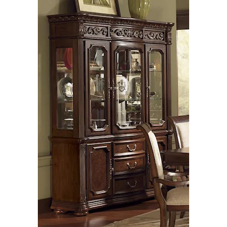 China Cabinet with Mirrored Back and Lighting